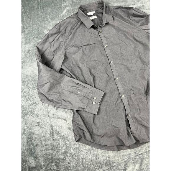 Calvin Klein Infinite Slim Fit Dress Shirt Men’s XL Gray Excellent - Picture 5 of 9